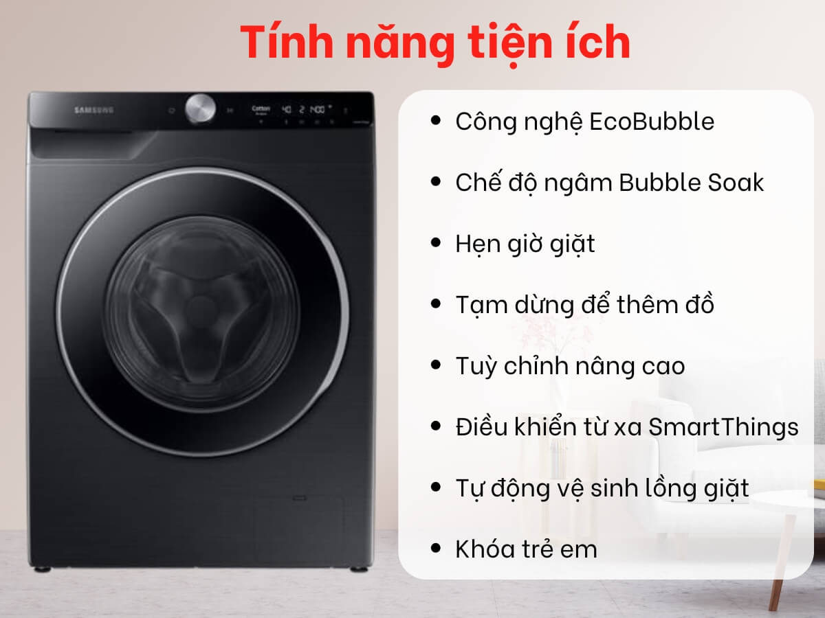 Máy giặt samsung 12Kg WW12CG604DLBSV - Giải pháp cho nỗi lo giặt  giũ cho mọi gia  đình 