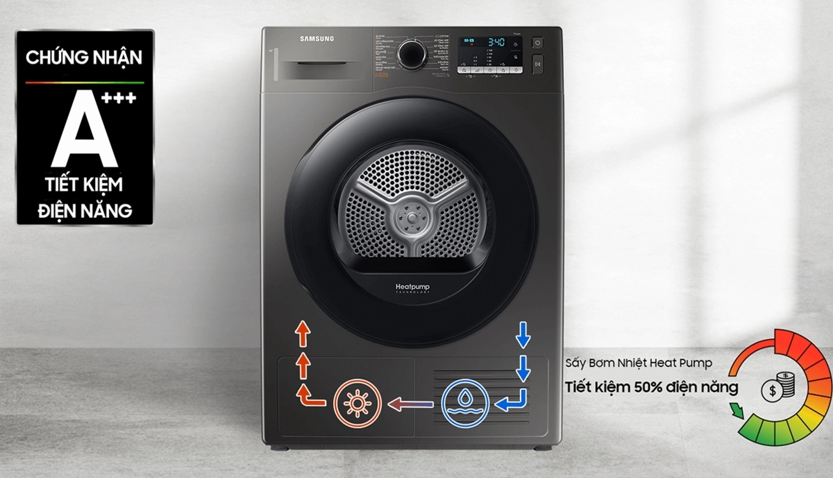 5 điểm đặc biệt đáng chú ý của máy sấy quần áo Samsung 9kg DV90TA240AX/SV