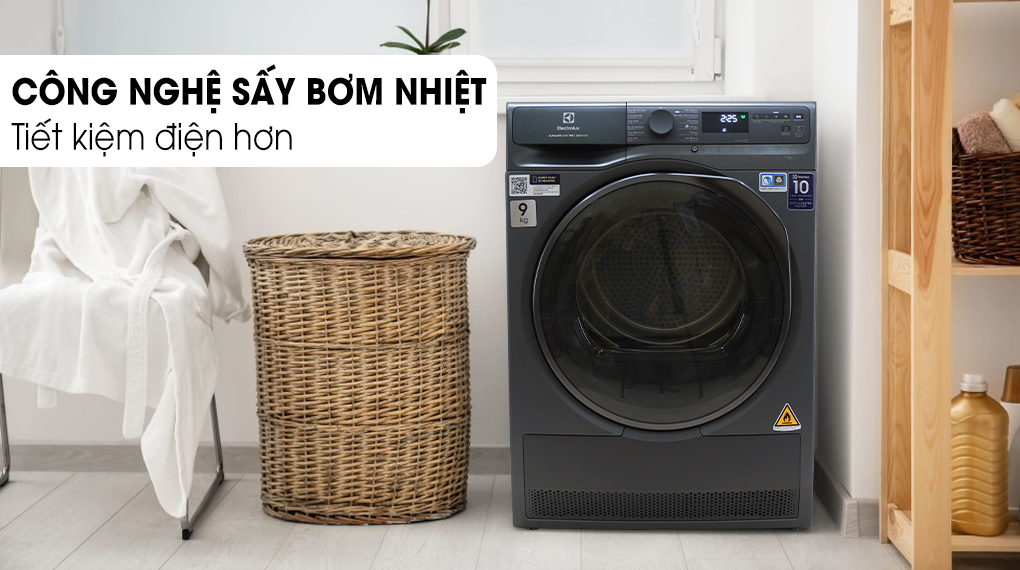 Đẳng cấp sấy khô quần áo và bảo vệ sợi vải chính là máy sấy quần áo Electrolux 9kg EDH903R7SC