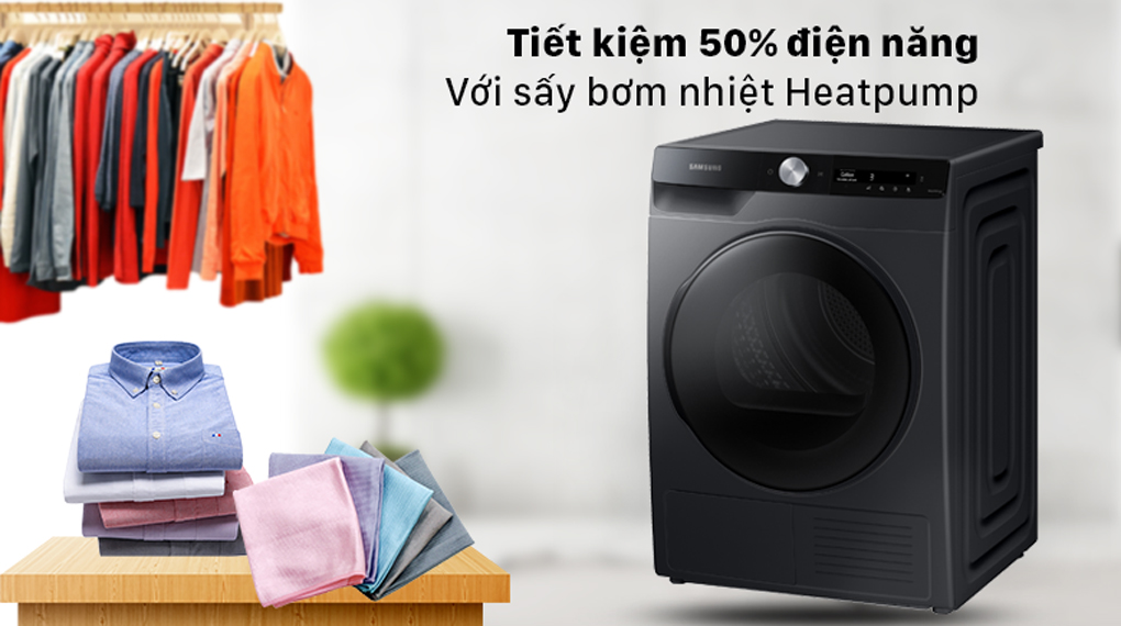 6 đặc điểm của máy sấy quần áo Samsung 9kg DV90T7240BB/SV ghi điểm trong mắt người tiêu dùng