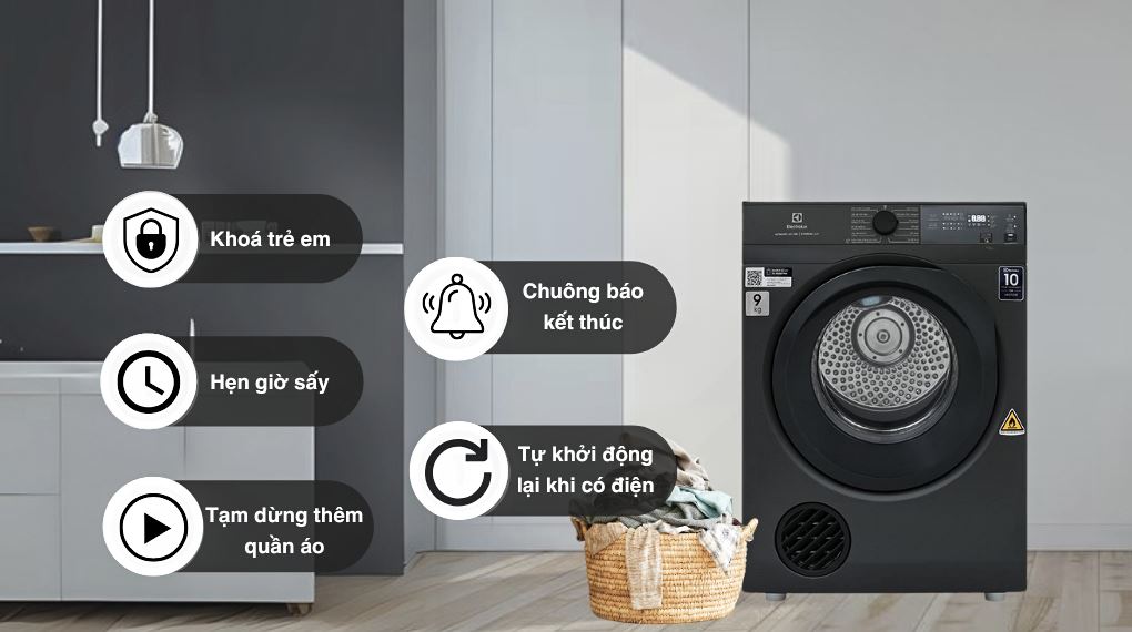 Lý do nên lựa chọn máy sấy quần áo Electrolux 9Kg EDS904N3SC