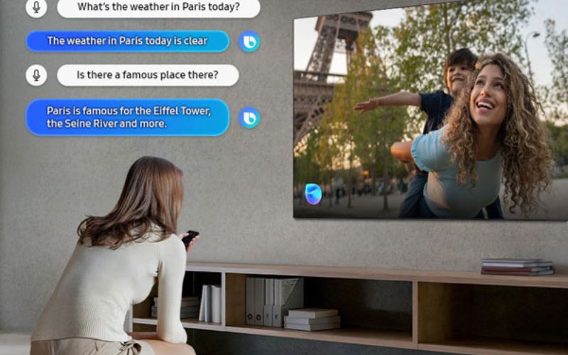 Hướng dẫn sử dụng smart tivi Samsung 65 inch QA65S90FAEXXV hiệu quả: Tùy chỉnh AI, điều khiển giọng nói, kết nối SmartThings
