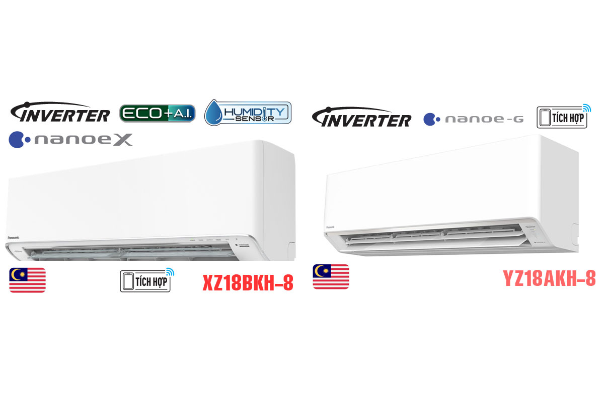 So sánh 2 model điều hòa Panasonic 2 chiều CS-XZ18BKH-8 và CS-YZ18AKH-8 có gì khác biệt?