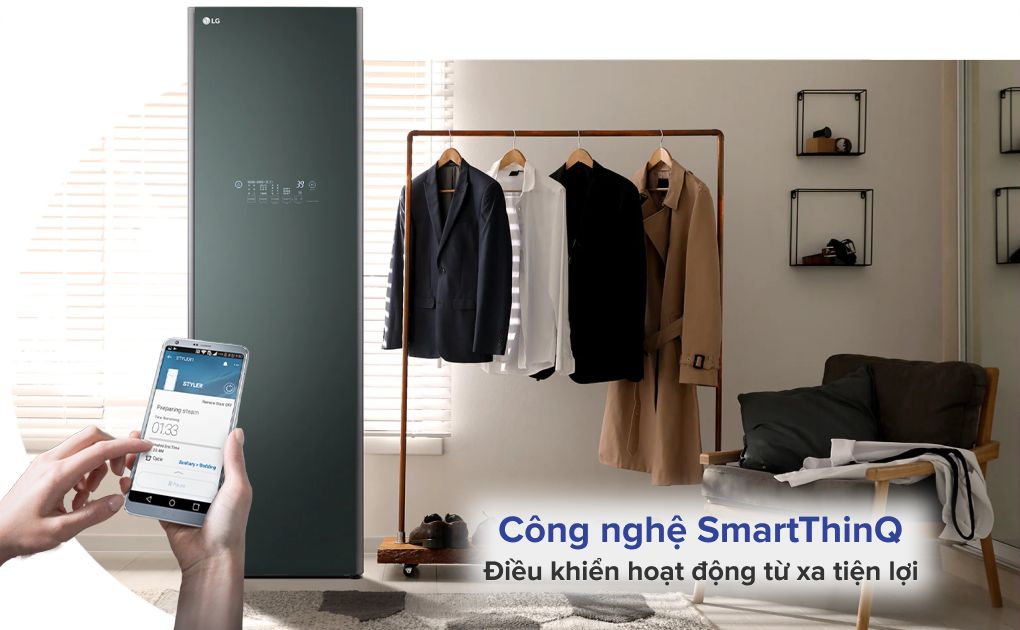 Bảo vệ trang phục hiện đại cùng tủ chăm sóc quần áo LG 5 móc SC5MNR4G