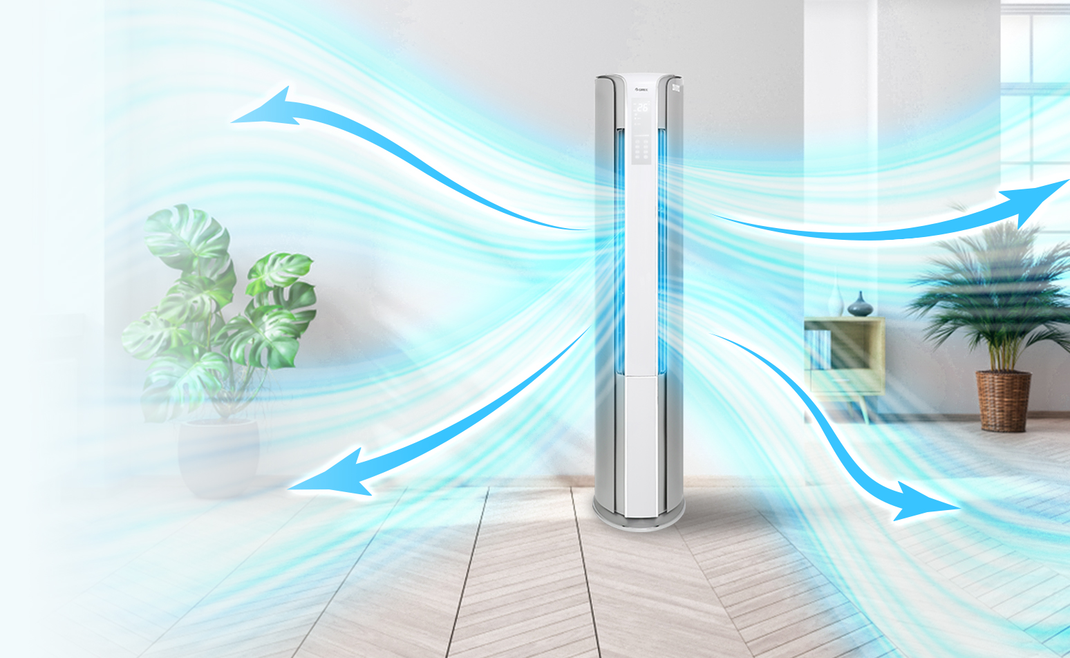 Điều hòa cây Gree 24000btu GVH24AKXF-K6DNC8A – Mát lạnh mùa hè, ấm áp mùa đông trong một chạm