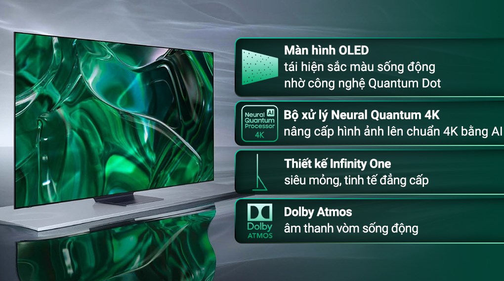 Smart tivi Samsung 77 inch QA77S95FAKXXV – Siêu phẩm OLED 77 inch định nghĩa đỉnh cao giải trí 2025