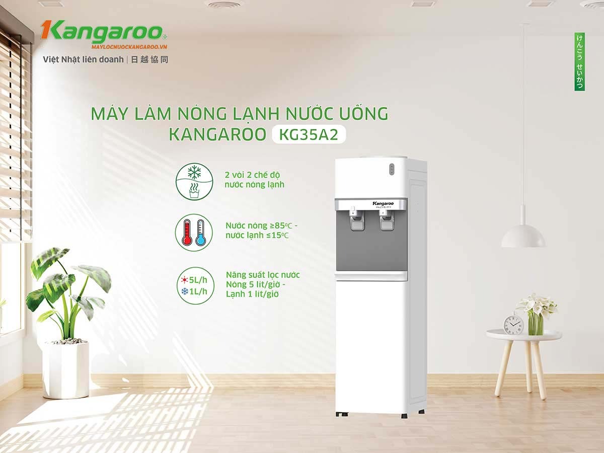 Cây nước nóng lạnh Kangaroo 2 vòi KG35A2 Kangaroo KG35A2 bước tiến công nghệ trong từng giọt nước