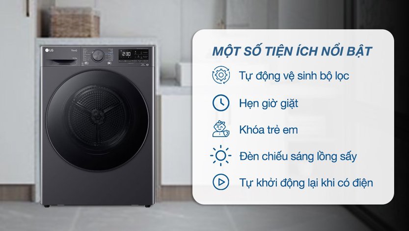 Máy sấy quần áo LG DVHP50M giải pháp sấy khô quần áo hoàn hảo cho mọi gia đình