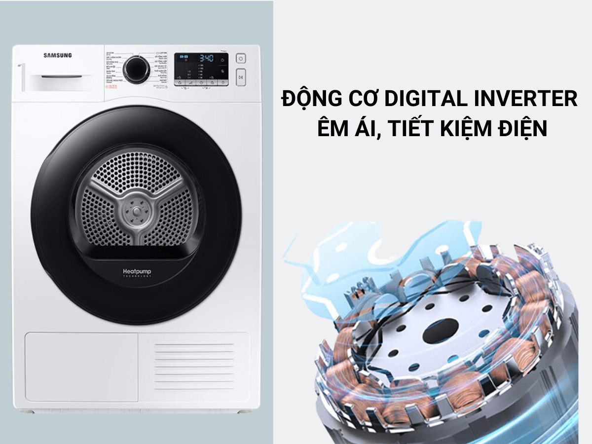 Máy sấy quần áo Samsung 9kg DV90TA240AE/SV và những đặc điểm nổi bật hữu ích nhất