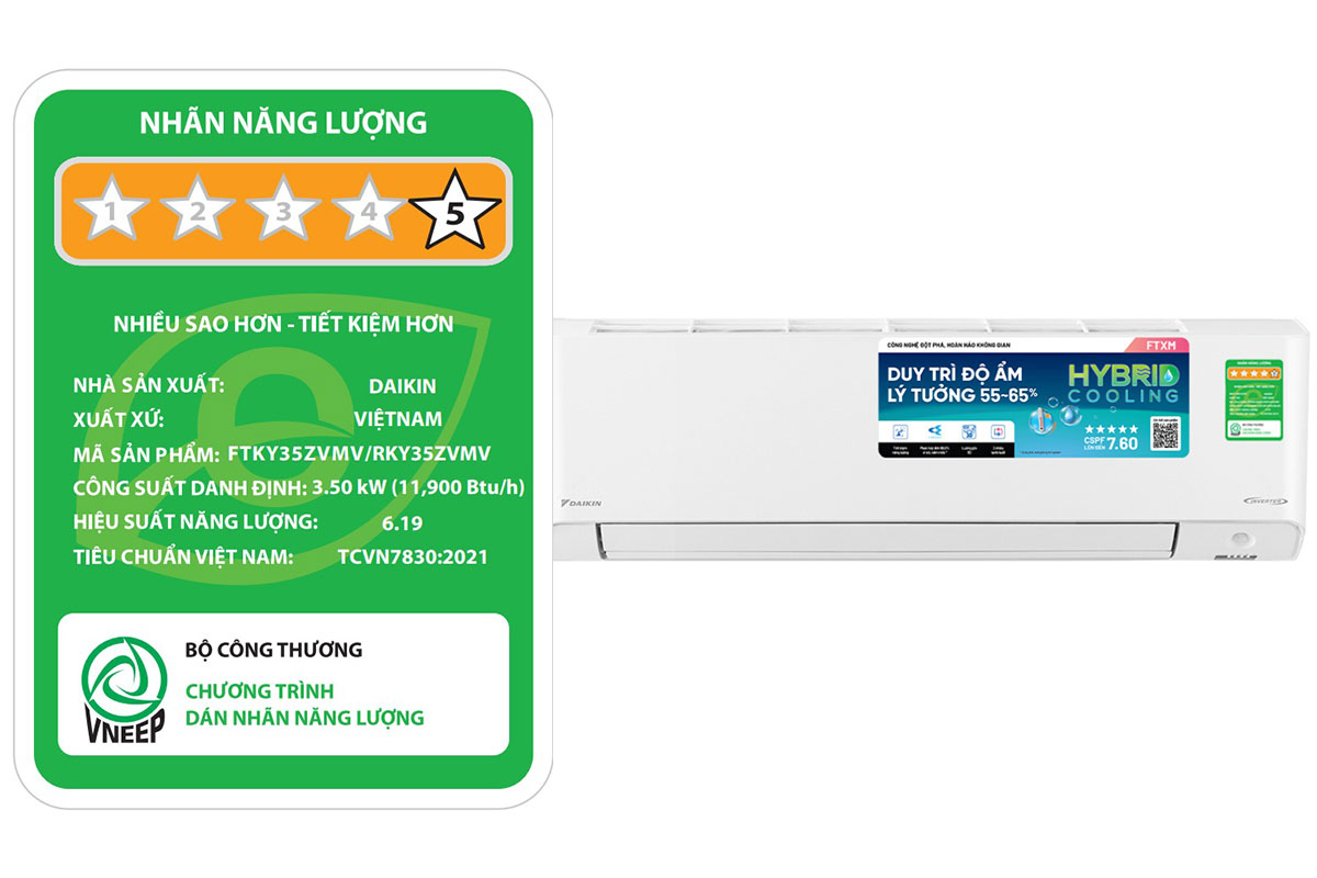 Đánh giá khả năng làm mát và tiết kiệm điện của điều hòa Daikin 12000btu FTKY35ZVMV