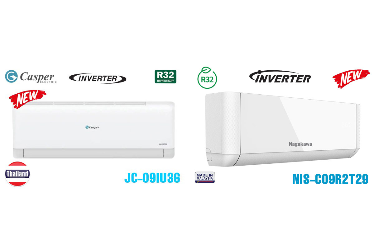 Cùng tầm giá 5 triệu thì nên dùng điều hòa Casper JC-09IU36 hay Nagakawa NIS-C09R2T29