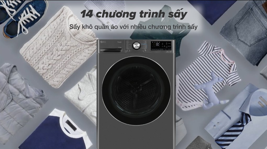 Máy sấy quần áo LG bơm nhiệt DVHP50P giải phóng sức lao động cho cả gia đình