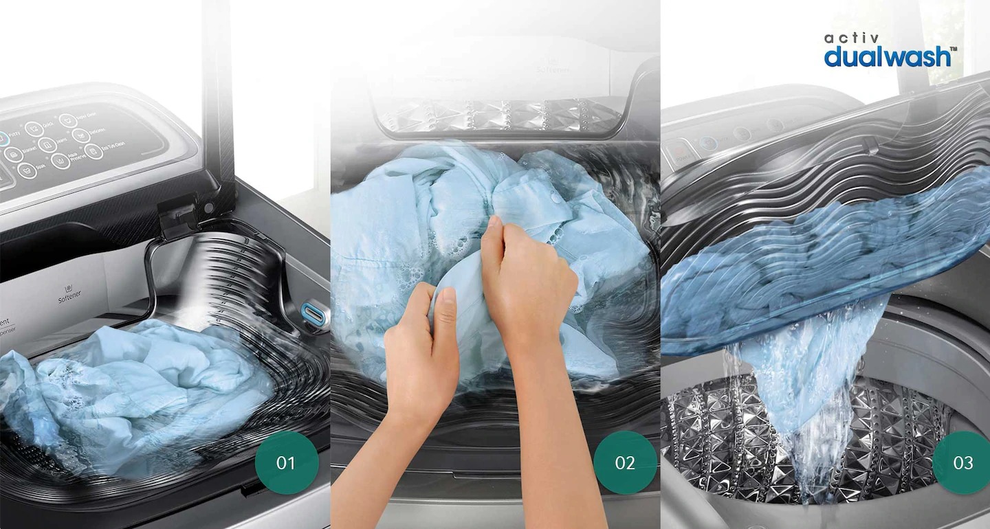 Hướng dẫn chi tiết cách sử dụng máy giặt Samsung 12kg WA12CG5745BV/SV từ mở cửa tới giặt xong nhanh gọn