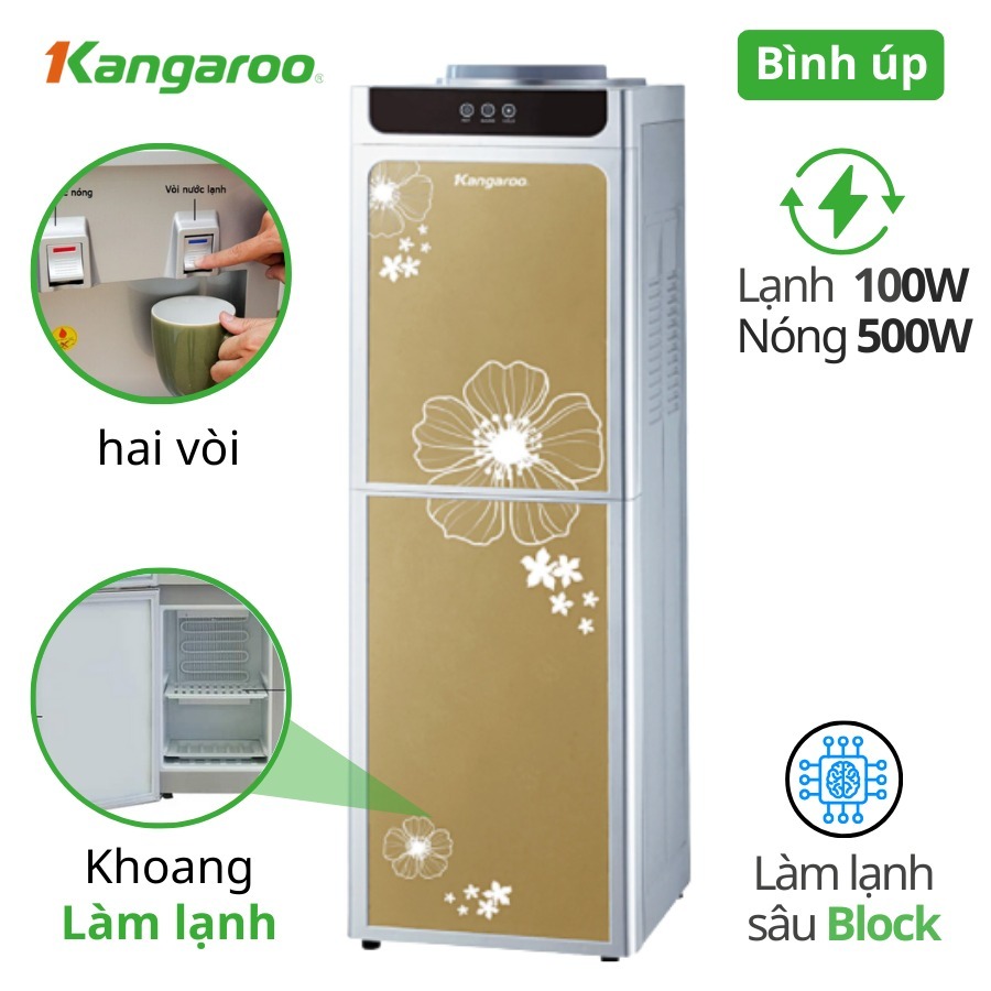 Khám phá những tiện ích bất ngờ ở cây nước nóng lạnh Kangaroo úp bình KG3340