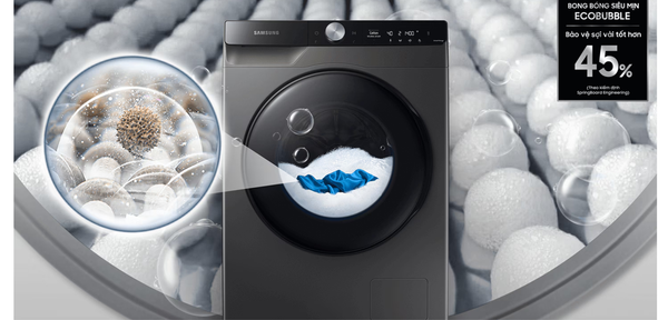 Trải nghiệm công nghệ giặt hơi nước Hygiene Steam trên máy giặt Samsung 10kg WW10DG6U34LBSV