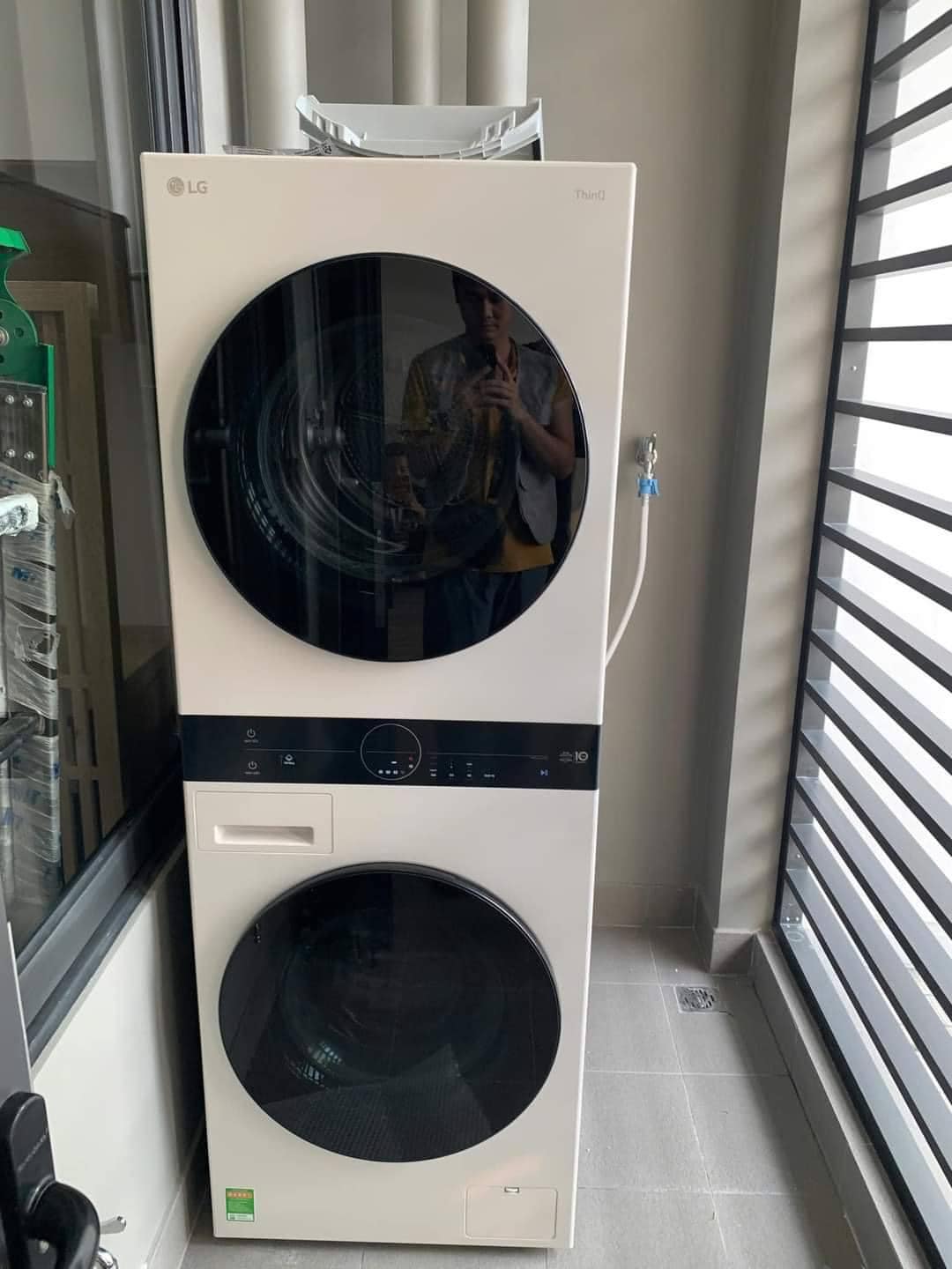 Tháp giặt sấy LG inverter washTower giặt 14Kg sấy 10Kg WT1410NHE 