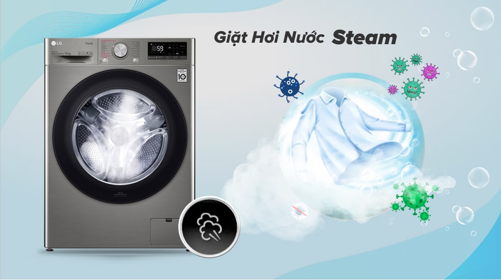 Máy giặt LG 10kg FV1410S4P có đáng mua? Phân tích chi tiết từ công nghệ AI-DD đến Steam