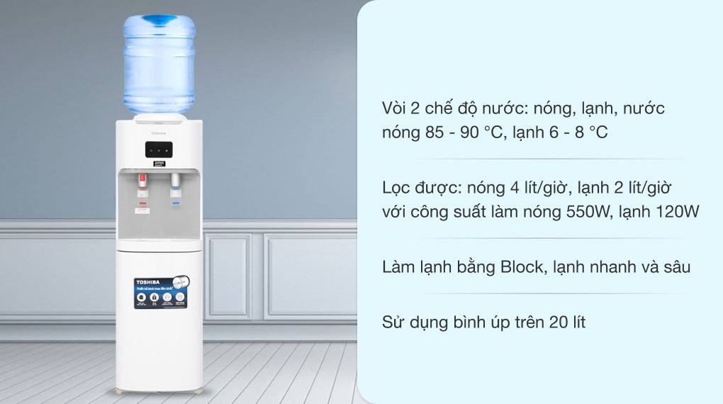 Cây nước nóng lạnh Toshiba 2 vòi RWF-W1664TV (W1) người bạn đồng hành của sức khỏe và tiện nghi