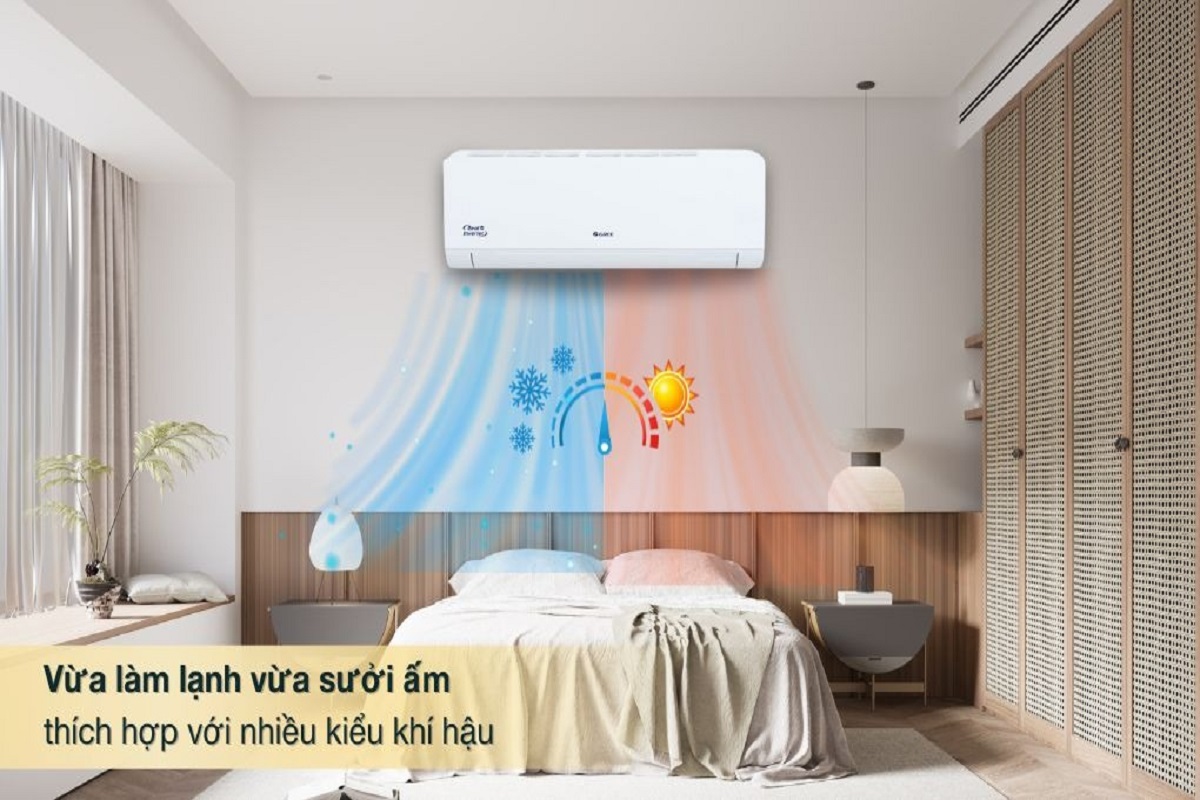 Khí hậu miền Bắc không thể bỏ qua điều hòa Gree 2 chiều inverter BD18HI