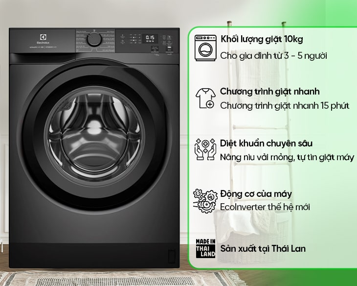 Tại sao máy giặt Electrolux 10kg cửa ngang EWF1024D3SC lại là máy giặt “quốc dân” trong tầm giá?