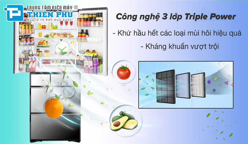 Tủ Lạnh Hitachi Inverter 6 Cánh 670 Lít R-GW670TV (XM)