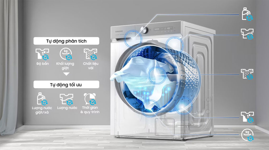 Review chi tiết máy giặt Samsung inverter 12kg WW12CGP44DSH/SV liệu 4 cảm biến +Hygiene Steam có thực sự đáng tiền?