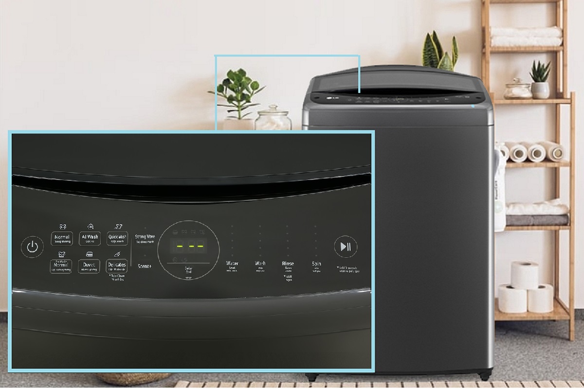 Yên tâm giặt sạch với máy giặt LG cửa trên 16kg TV2516DV3B cho gia đình đông người