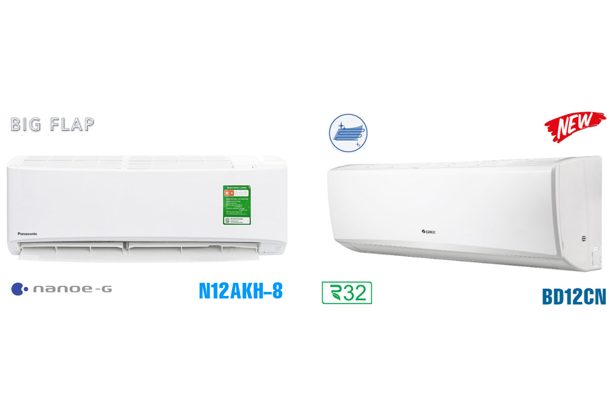 So sánh điều hòa Panasonic CS-N12AKH-8 và Gree BD12CN, nên mua máy nào tốt hơn?