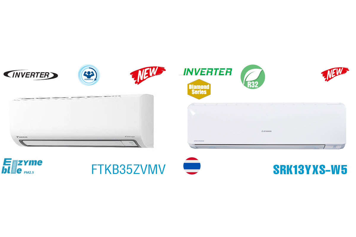 So sánh chất lượng giữa điều hòa Daikin FTKB35ZVMV và Mitsubishi SRK13YXS-W5