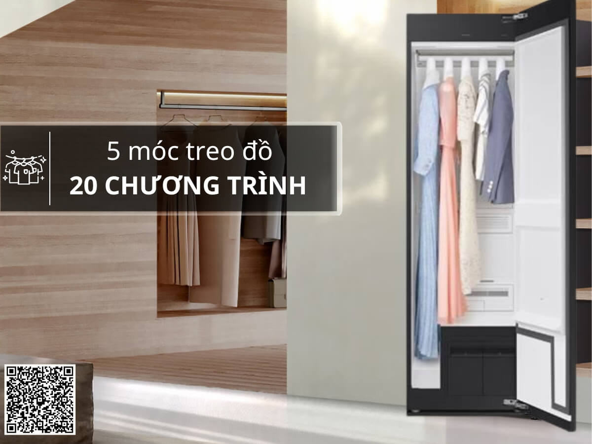 Tủ chăm sóc quần áo Samsung DF24CB9900CRSV giải pháp cho mọi trang phục
