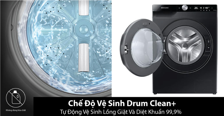 Kích thước, thiết kế và tính năng thông minh trên máy giặt Samsung 10kg cửa ngang WW10TP44DSB/SV 