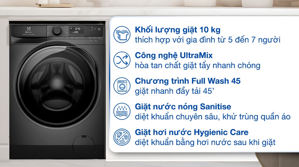 Hướng dẫn sử dụng máy giặt Electrolux 10kg EWF1023P5SC bền lâu và tiết kiệm điện