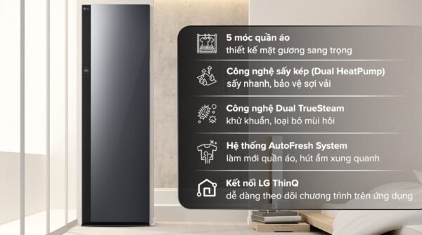 Tìm hiểu cơ chế hoạt động của tủ chăm sóc quần áo LG SC5GMR80H