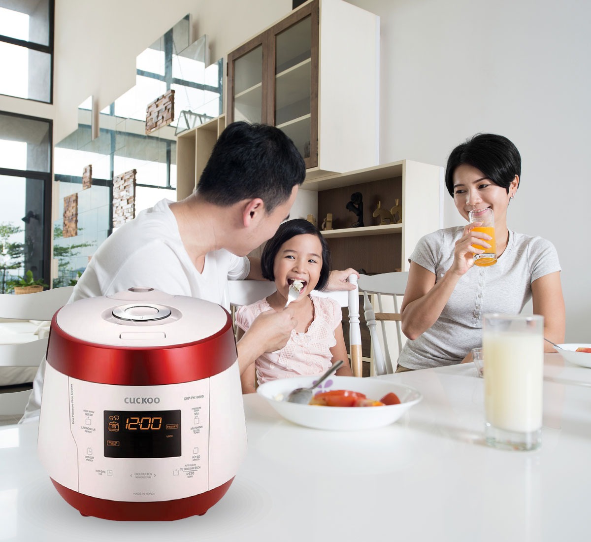 Nồi cơm áp suất điện tử Cuckoo CRP-PK1000S 1.8 Lít Đỏ - Trắng trợ thủ nấu ăn đa năng cho gia đình hiện đại