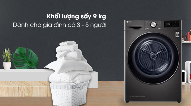 9 đánh giá quan trọng để bạn lựa chọn máy sấy quần áo LG 9kg DVHP09B cho gia đình