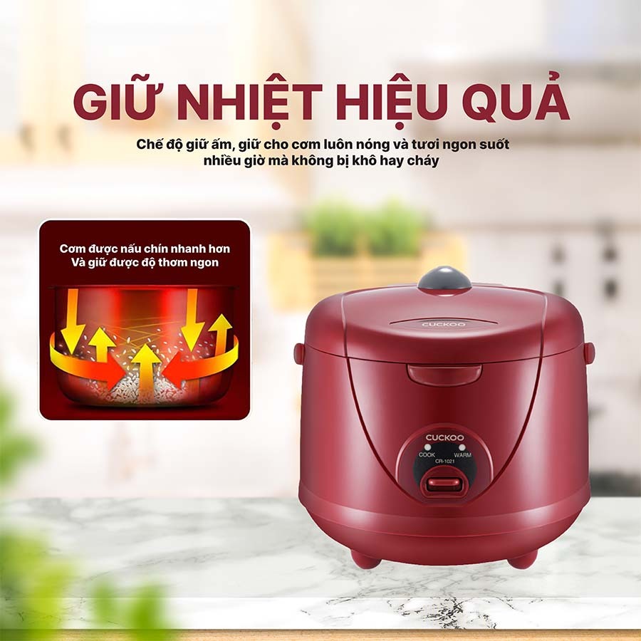 Nồi cơm điện Cuckoo CR-1021R 1.8 Lít giải pháp nấu cơm ngon, tiện lợi cho mọi gia đình