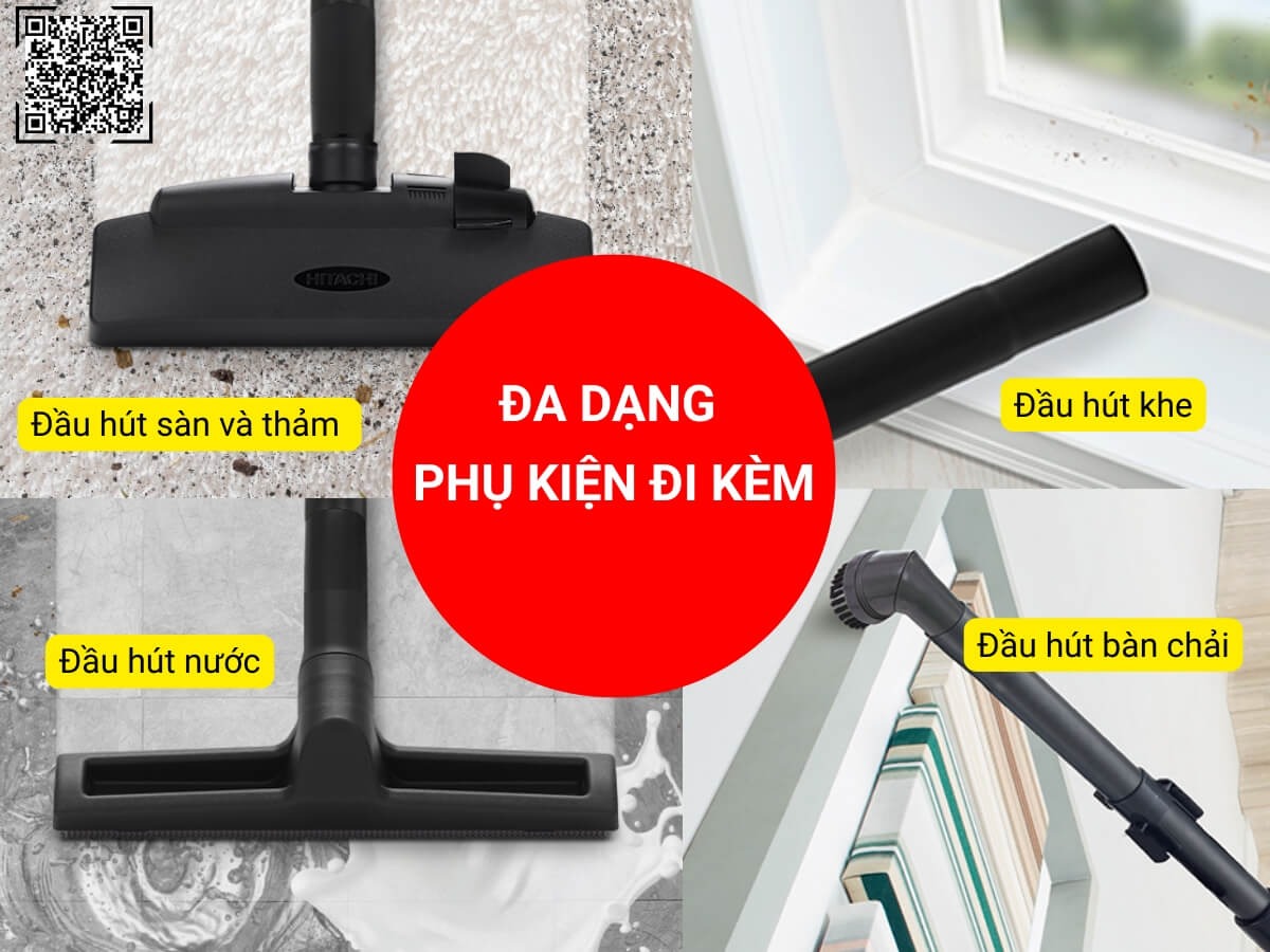 Máy hút bụi công nghiệp Hitachi CV-975PW sức mạnh làm sạch đỉnh cao cho mọi không gian lớn
