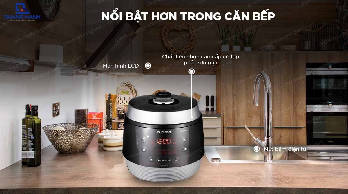 Nồi cơm áp suất điện tử Cuckoo 1.8 Lít CRP-QS1010FG đỉnh cao công nghệ nấu cơm chuẩn hàn quốc