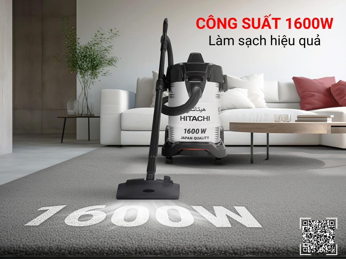 Máy hút bụi công nghiệp Hitachi CV-975PW sức mạnh làm sạch đỉnh cao cho mọi không gian lớn
