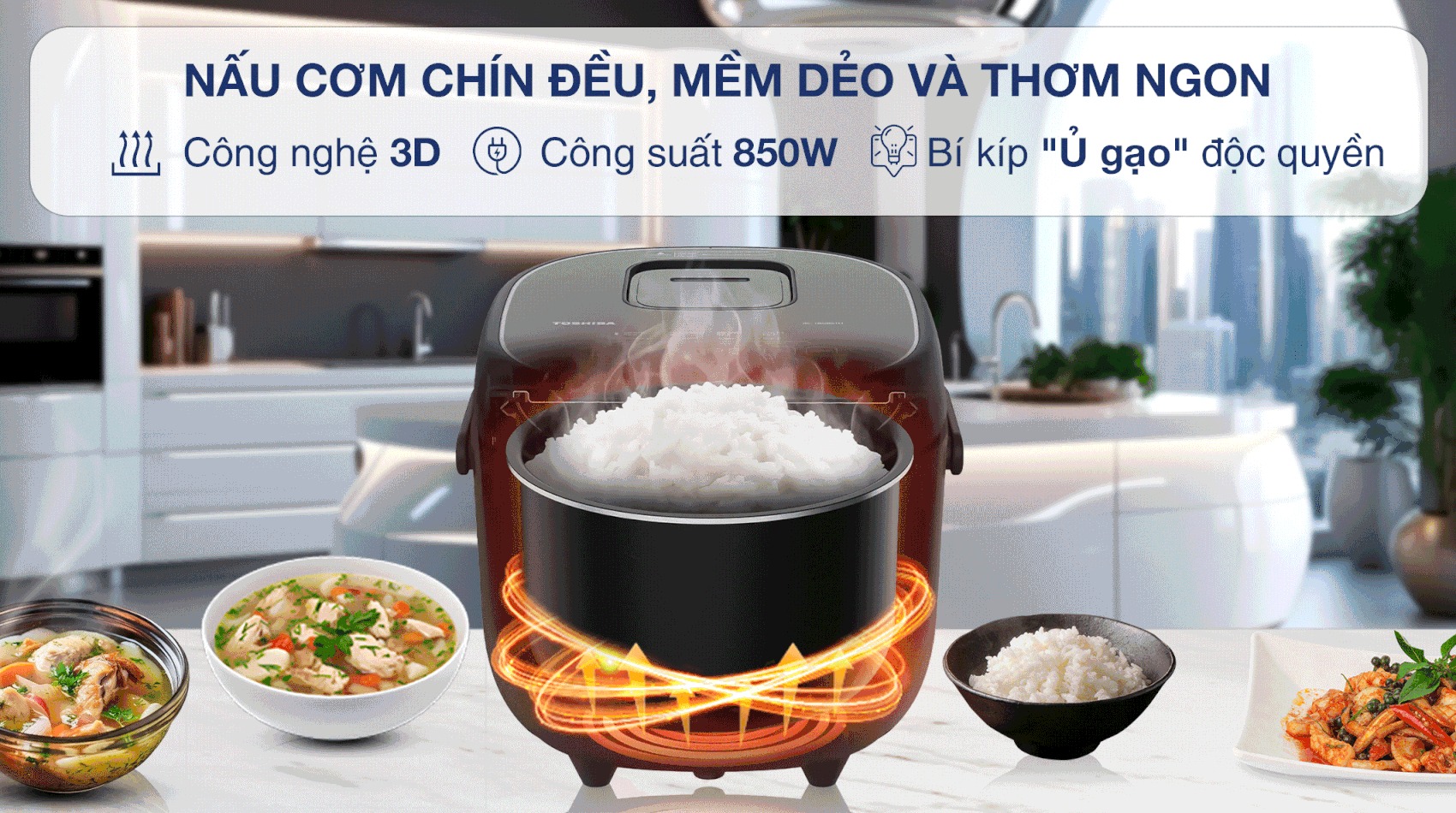 Nồi cơm điện tử Toshiba RC-18DR4TVN(H) 1.8 Lít hiện đại, tiện lợi và cơm ngon chuẩn vị mỗi ngày