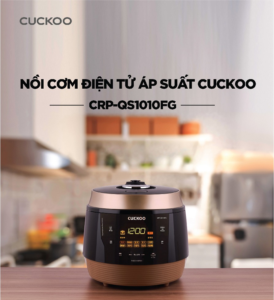 Nồi cơm áp suất điện tử Cuckoo 1.8 Lít CRP-QS1010FG đỉnh cao công nghệ nấu cơm chuẩn hàn quốc