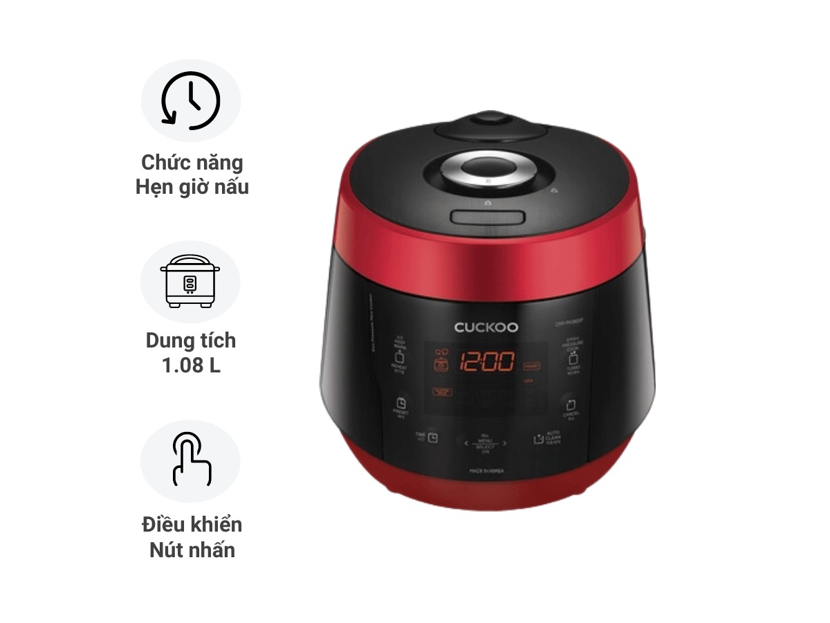 Nồi cơm áp suất điện tử Cuckoo CRP-PK0600F 1.08 Lít nấu bữa cơm ngon, dưỡng chất trọn vẹn