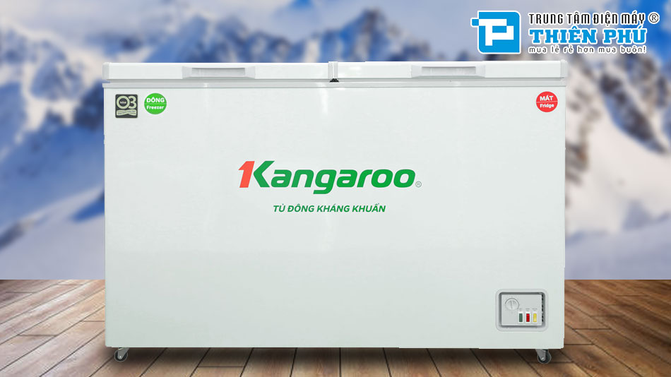 Tủ Đông Kangaroo 2 Ngăn 2 Cánh 327 Lít Dàn Nhôm KG327C2N