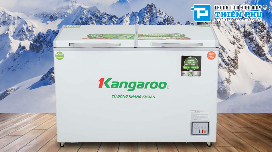Tủ Đông Kangaroo Inverter 2 Ngăn 2 Cánh 230 Lít Dàn Đồng KG320IC2