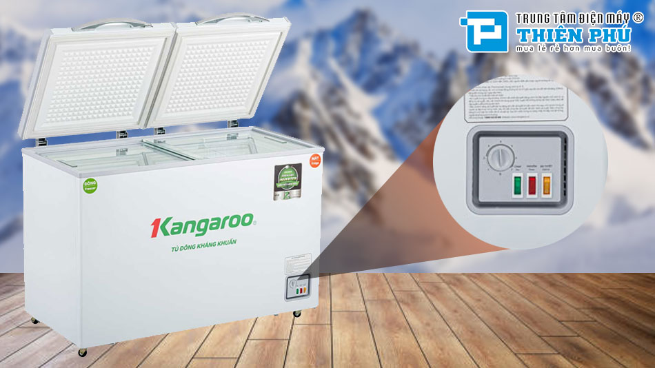 Tủ Đông Kangaroo Inverter 2 Ngăn 2 Cánh 252 Lít Dàn Đồng KGFZ400IC2