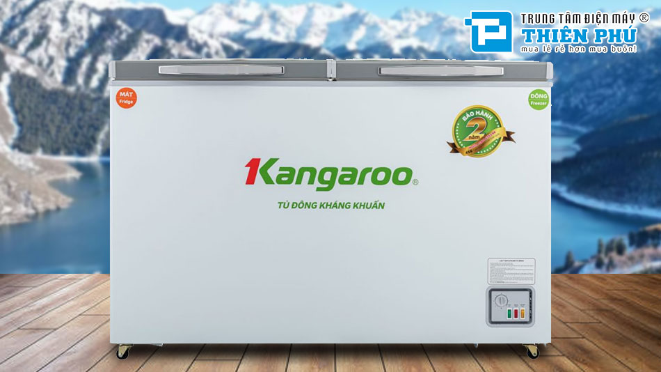 Tủ Đông Kangaroo 2 Ngăn 2 Cánh 327 Lít Dàn Đồng KG498KX2