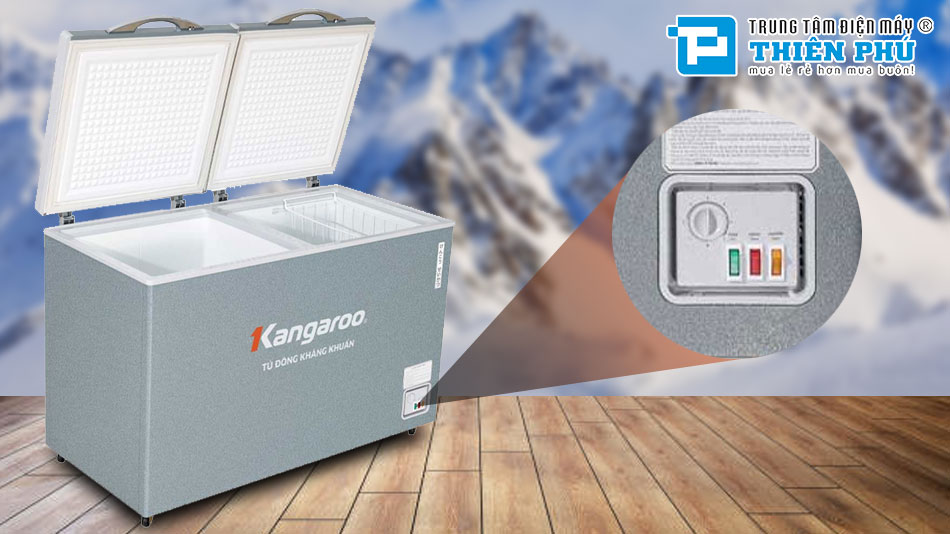 Tủ Đông Kangaroo 2 Ngăn 2 Cánh 230 Lít Dàn Đồng KGFZ290NG2