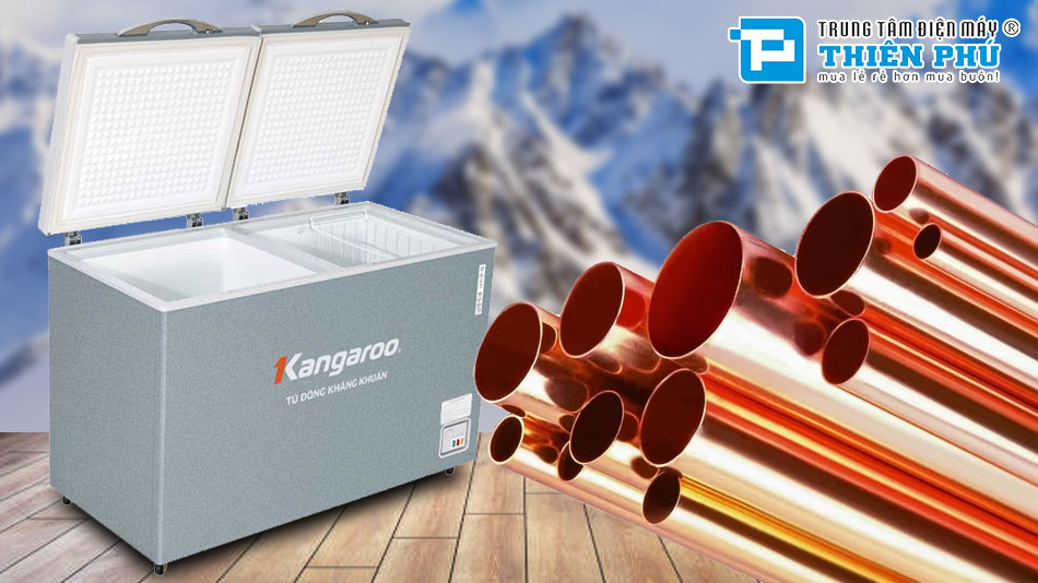 Tủ Đông Kangaroo 2 Ngăn 2 Cánh 230 Lít Dàn Đồng KGFZ290NG2