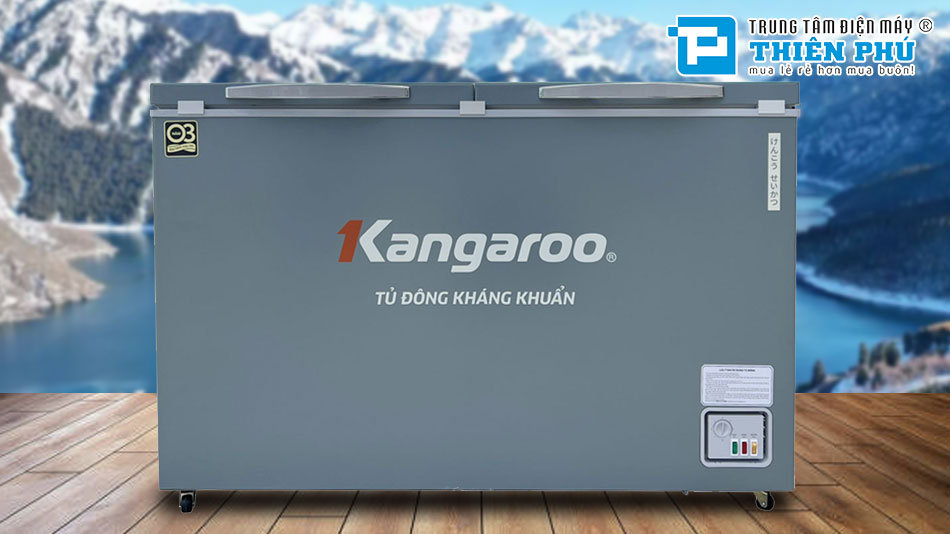 Tủ Đông Kangaroo 2 Ngăn 2 Cánh 327 Lít Dàn Đồng KGFZ389NK2