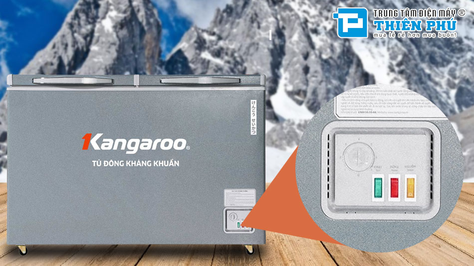 Tủ Đông Kangaroo 1 Ngăn 2 Cánh 375 Lít Dàn Đồng KGFZ435NG1